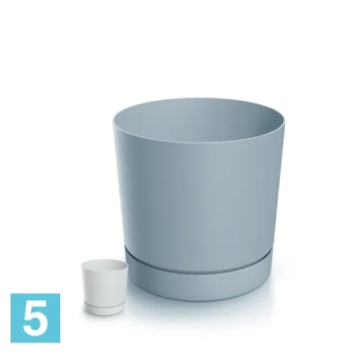 Кашпо Prosperplast TUBO P с поддоном, горчичное 14,8-d, 14,7-h