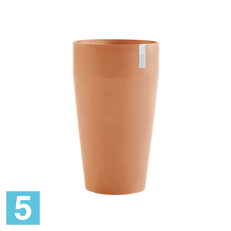 Высокое кашпо Ecopots Sankara-H, терракотовое 45-d, 75-h