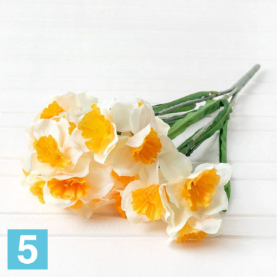 Букет нарциссов микс*21 искусственный Alseed, h-38 см. в #REGION_NAME_DECLINE_PP#