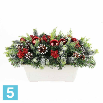 Ель в балконном ящике 40 см. искусственная Alseed, h-27 см.