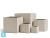 Кашпо TREEZ Effectory Beton Куб, белый песок 60-l, 60-w, 60-h