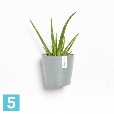 Кашпо с автополивом Ecopots Amsterdam, серо-голубое 20-d, 18-h