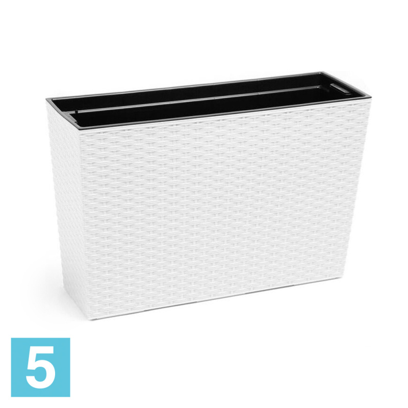 Кашпо Lamela Werbena Rattan, белое 56-l, 19-w, 36,5-h