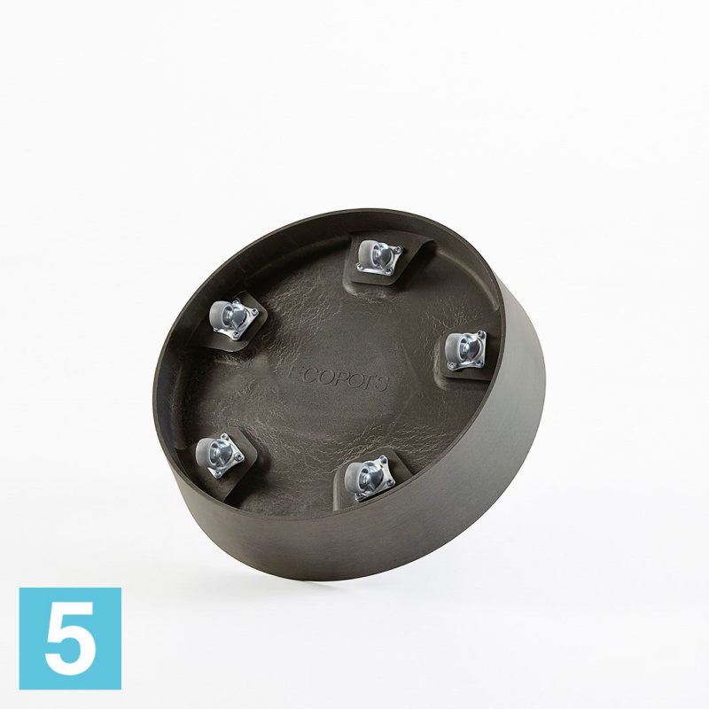 Поддон Ecopots с колёсиками Amsterdam, антрацит 41,6-d, 9-h