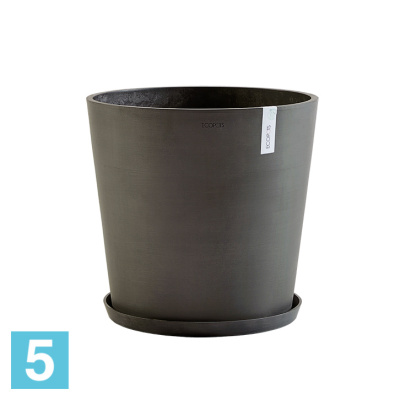Кашпо с автополивом Ecopots Amsterdam, антрацит 40-d, 35-h