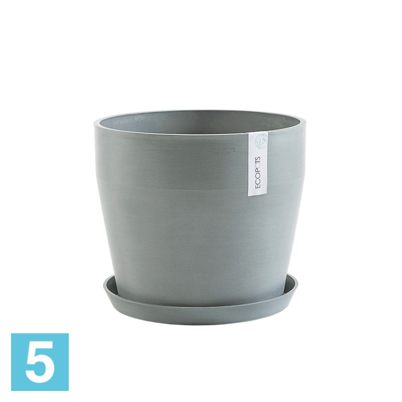Напольное кашпо Ecopots Sankara, серо-голубое 40-d, 35-h