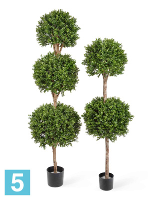 Самшит шар искусственный TREEZ Collection Тройной уличный 190h, (крона 1 х 50-d, 1 х 45-d, 1 х 40-d) в #REGION_NAME_DECLINE_PP#