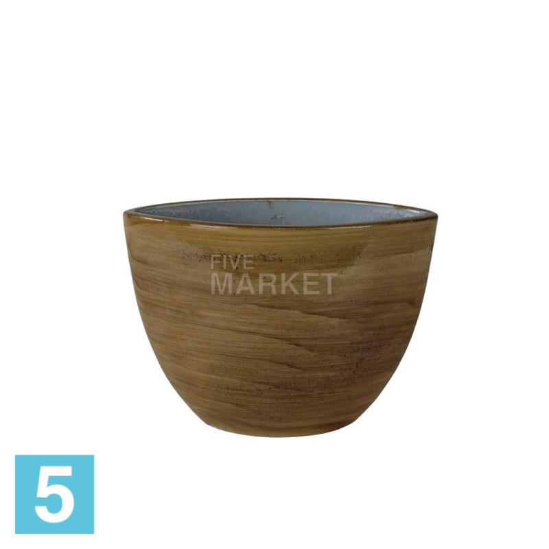 Керамическое кашпо Ter Steege Cresta Лодка высокое карамель 45