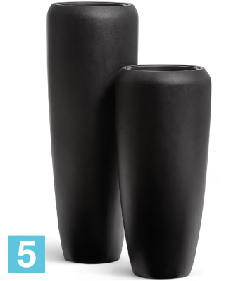 Кашпо TREEZ Effectory Black Stone Высокий конус Design, антрацит 34-d, 75-h