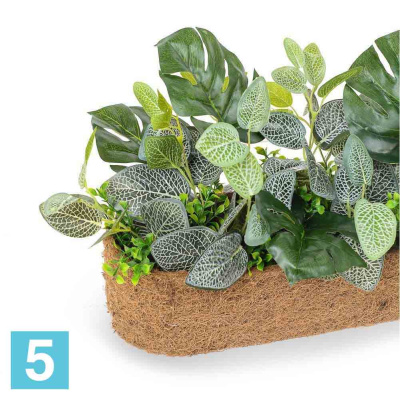 Зелень микс искусственная Alseed, h-25 см. в кокосовом боксе, 64*12