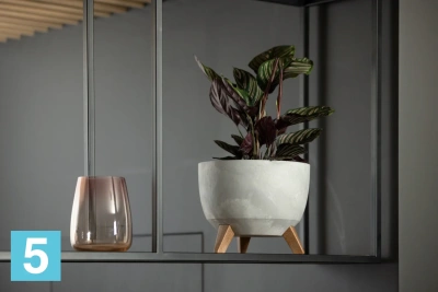 Кашпо Lamela Roma Recycled Beton, серый бетон 29-d, 23-h