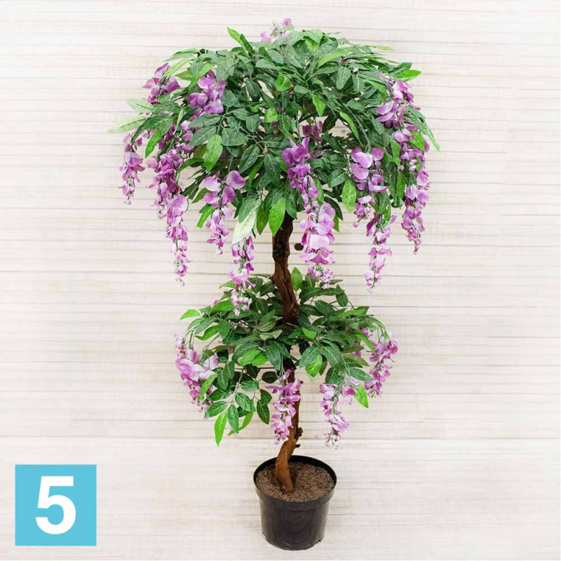 Глициния искусственная Alseed, вистерия, малиновая, h-120  см.
