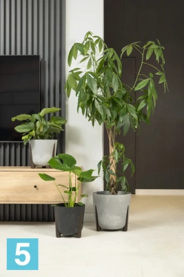 Кашпо Lamela Frida Eco Recycled Beton, серый бетон 34-d, 32-h