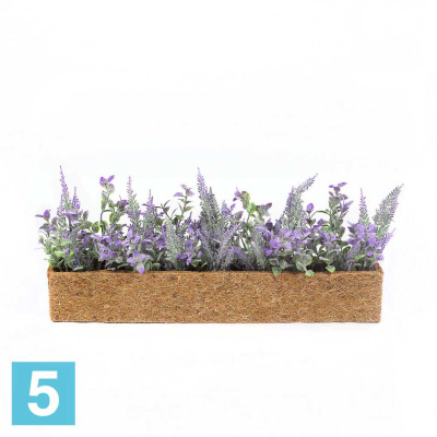 Лаванда искусственная Alseed, фиолетовая, h-15 см. в кокосовом боксе, 50*8*8