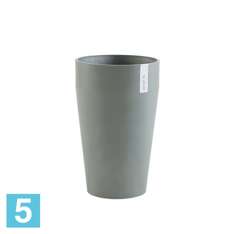 Высокое кашпо Ecopots Sankara-MH, серо-голубое 35-d, 55-h