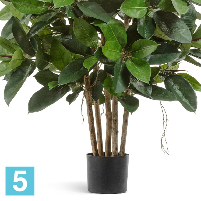Фикус Эластика куст искусственный TREEZ Collection зелёный большой 120h