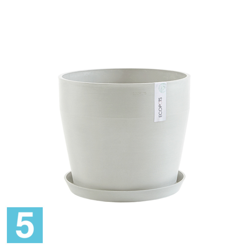 Напольное кашпо Ecopots Sankara, светло-серое 40-d, 35-h