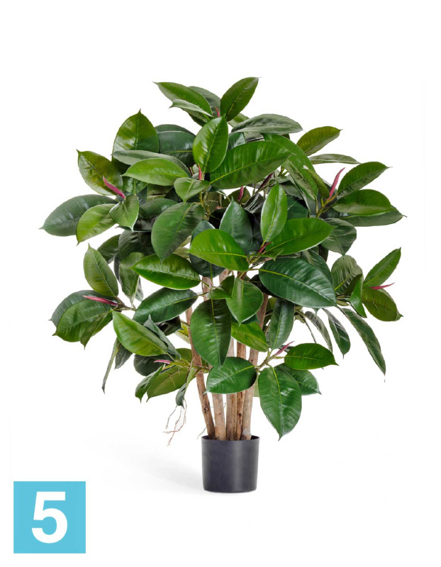 Фикус искусственный TREEZ Collection Эластика куст зеленый 90h