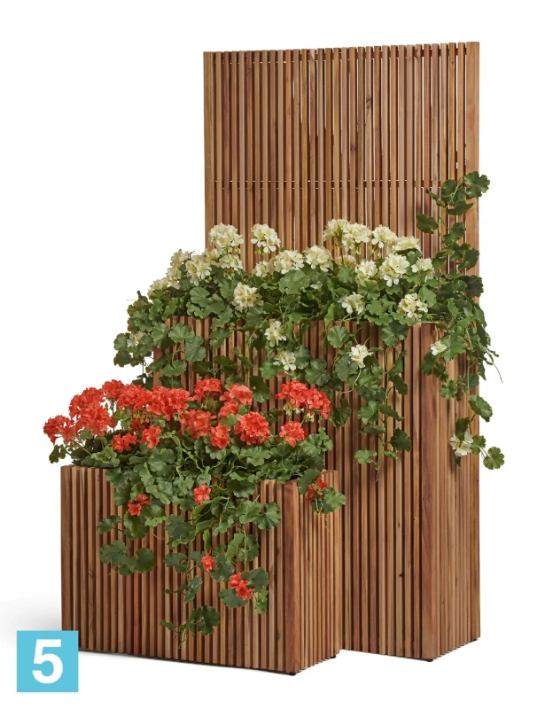 Кашпо TREEZ Effectory Timberline Низкий дивайдер, тёмное дерево 86-l, 33-w, 50-h