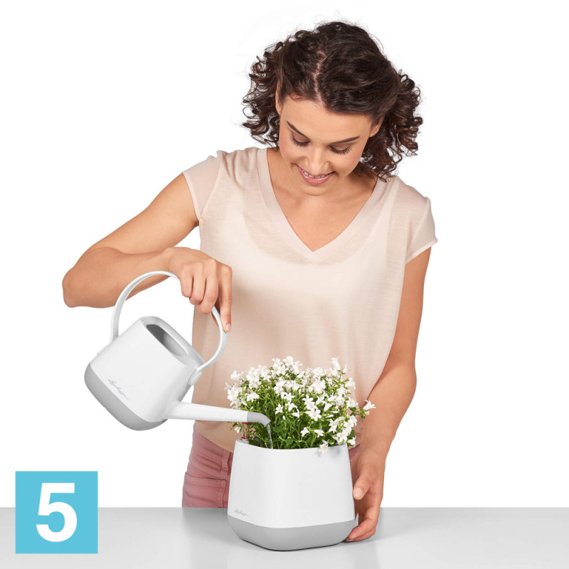Lechuza Yula кашпо, белое/серое 17-l, 17-w, 15-h