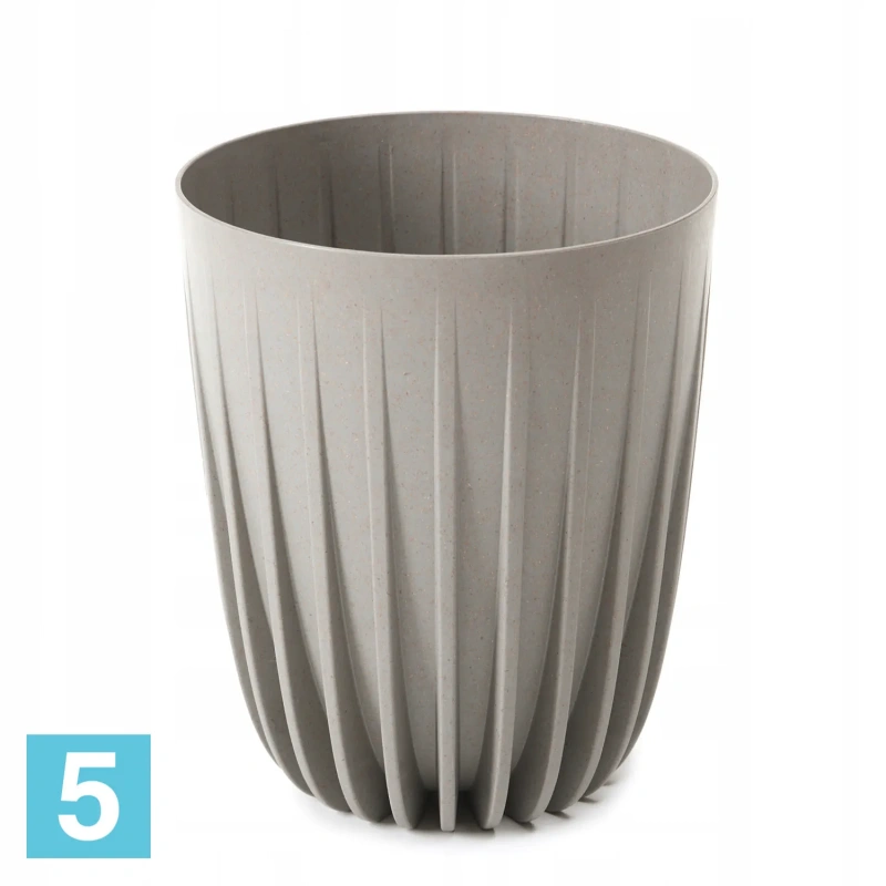 Кашпо Lamela Mira Eco Wood, серое 30-d, 35,6-h
