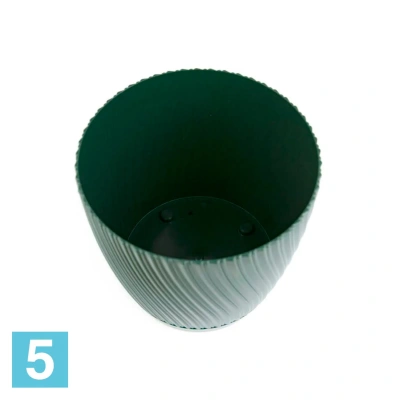 Кашпо FORM-PLASTIC Mika Eco круглое с поддоном, зеленое 17-d, 15,39-h