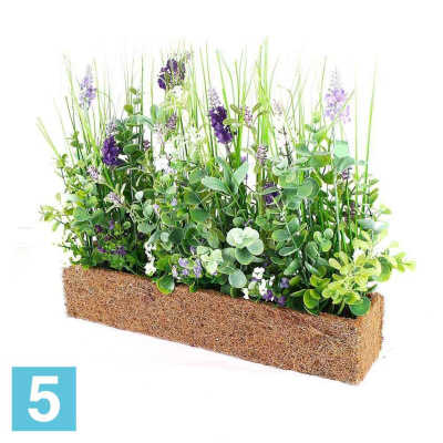 Лаванда искусственная Alseed, h-34 см. микс в кокос. боксе, 40*8*7