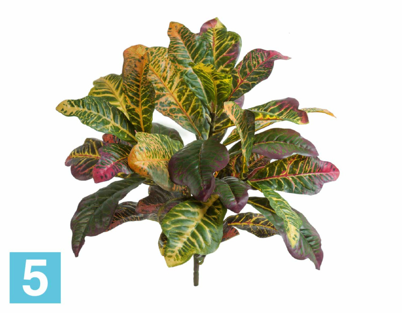 Кротон куст искусственный Мидл зелёно-жёлто-розовый (Sensitive Botanic) TREEZ Collection