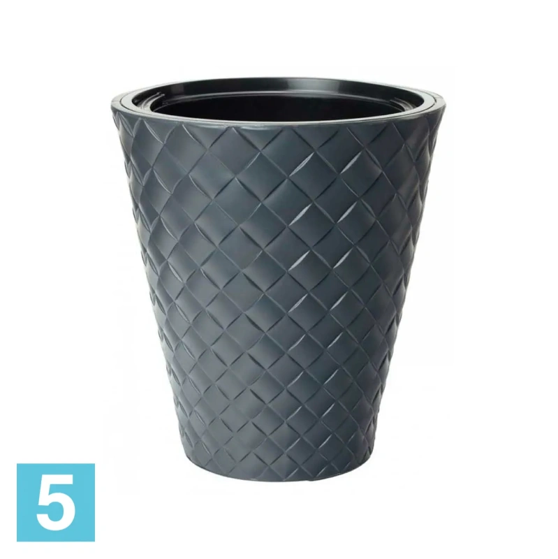 Кашпо FORM-PLASTIC Makata, антрацит 30-d, 32,5-h