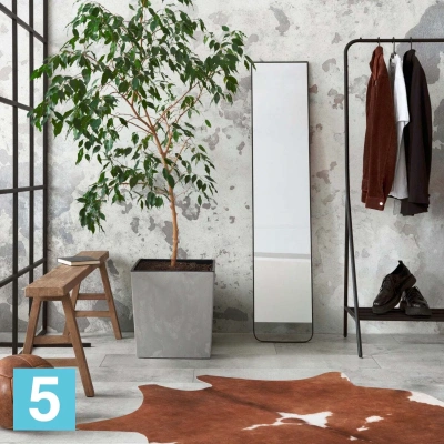 Кашпо Lamela Juka Eco Recycled Beton, серый бетон 25-l, 25-w, 26-h