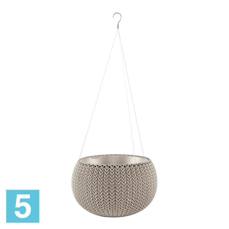 Кашпо Keter Cozies S подвесное, бежевое 28-d, 18-h
