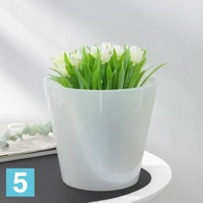 Кашпо InGreen London Orchid, белый перламутр 23-d, 21-h