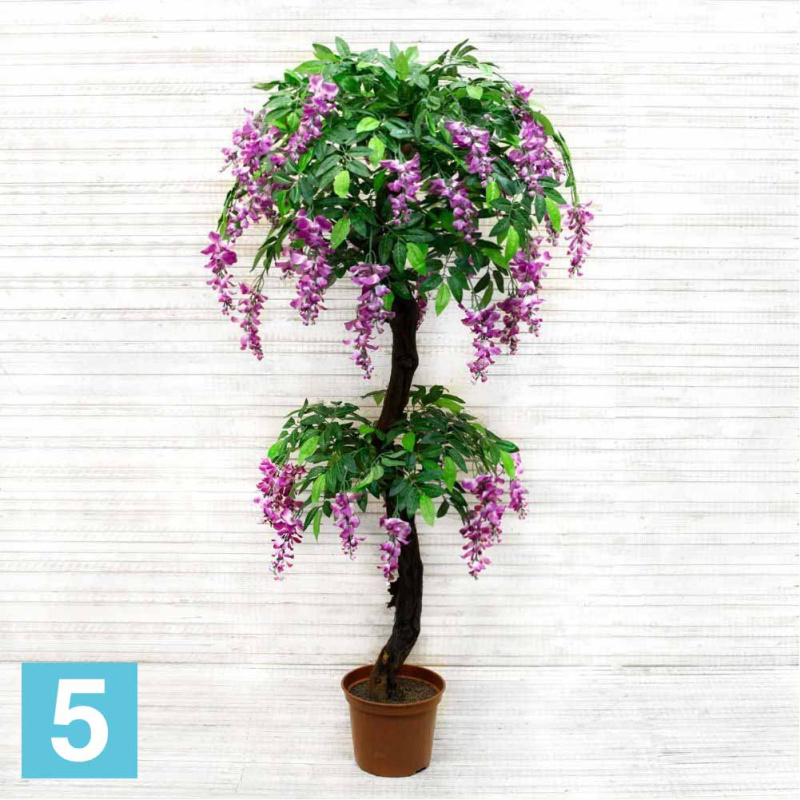 Глициния искусственная Alseed, вистерия, малиновая, h-170  см.