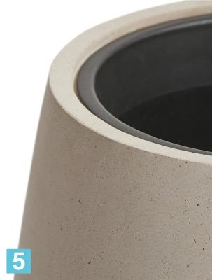 Кашпо TREEZ Effectory Beton Design-Чаша, белый песок 31-d, 33-h
