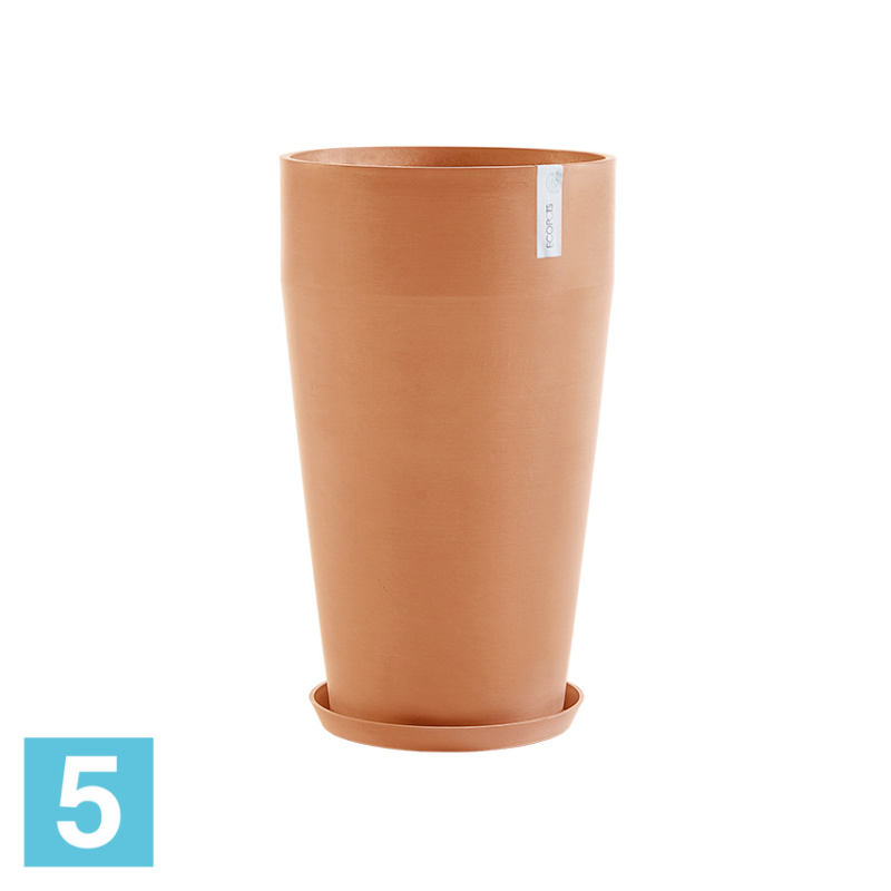 Высокое кашпо Ecopots Sankara-H, терракотовое 45-d, 75-h