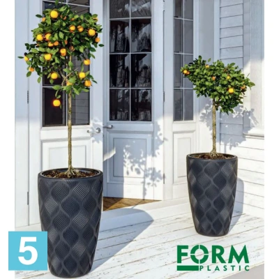 Кашпо FORM-PLASTIC Flow Slim, белое 30-d, 48-h