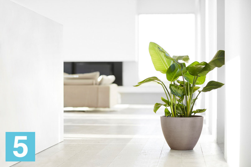Напольное кашпо Ecopots Antwerp, серо-коричневое 50-d, 40-h