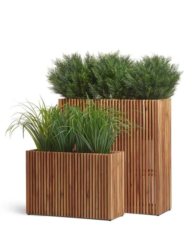 Кашпо TREEZ Effectory Timberline Низкий узкий дивайдер, тёмное дерево 73-l, 27-w, 50-h
