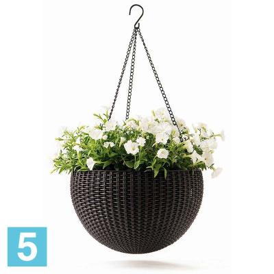 Кашпо Keter Rattan Hanging Sphere подвесное, виски-коричневое 35-d, 22-h в #REGION_NAME_DECLINE_PP#