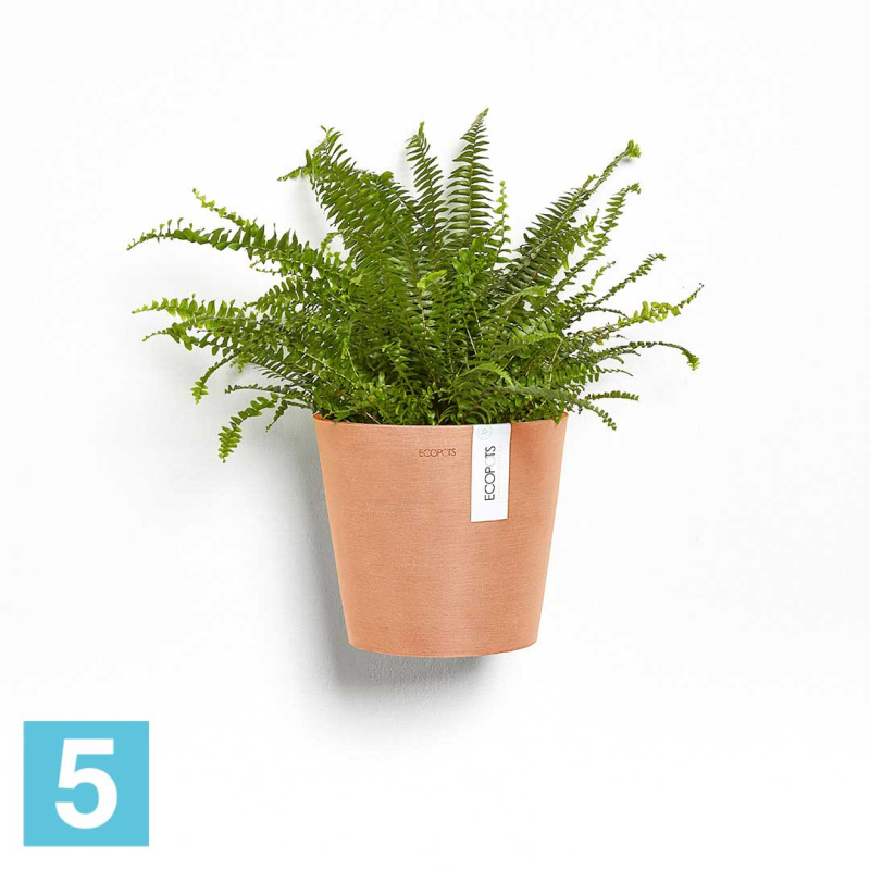 Кашпо с автополивом Ecopots Amsterdam, терракотовое 20-d, 18-h