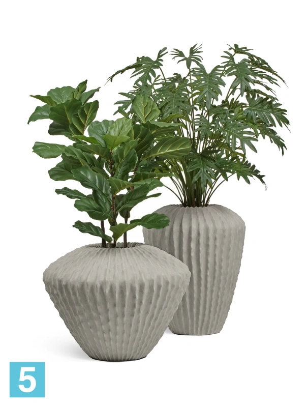 Кашпо TREEZ Effectory Moho Высокая Design-ваза, белый песок 30-d, 37-h