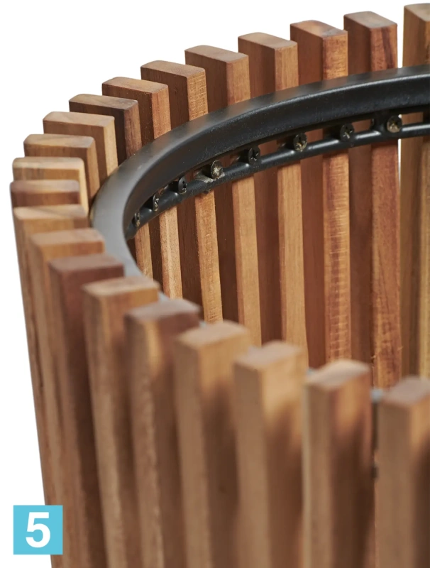 Кашпо TREEZ Effectory Timberline Высокий конус, тёмное дерево 43-d, 80-h