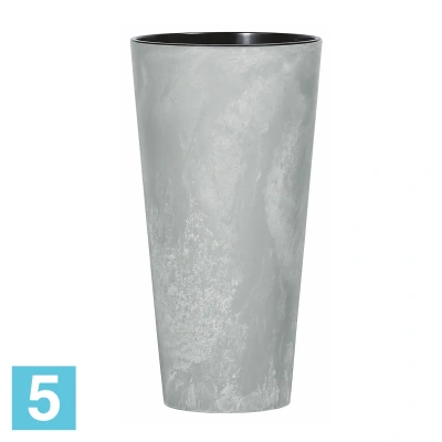Высокое кашпо Prosperplast Tubus Slim Beton, бетон 40-d, 76-h