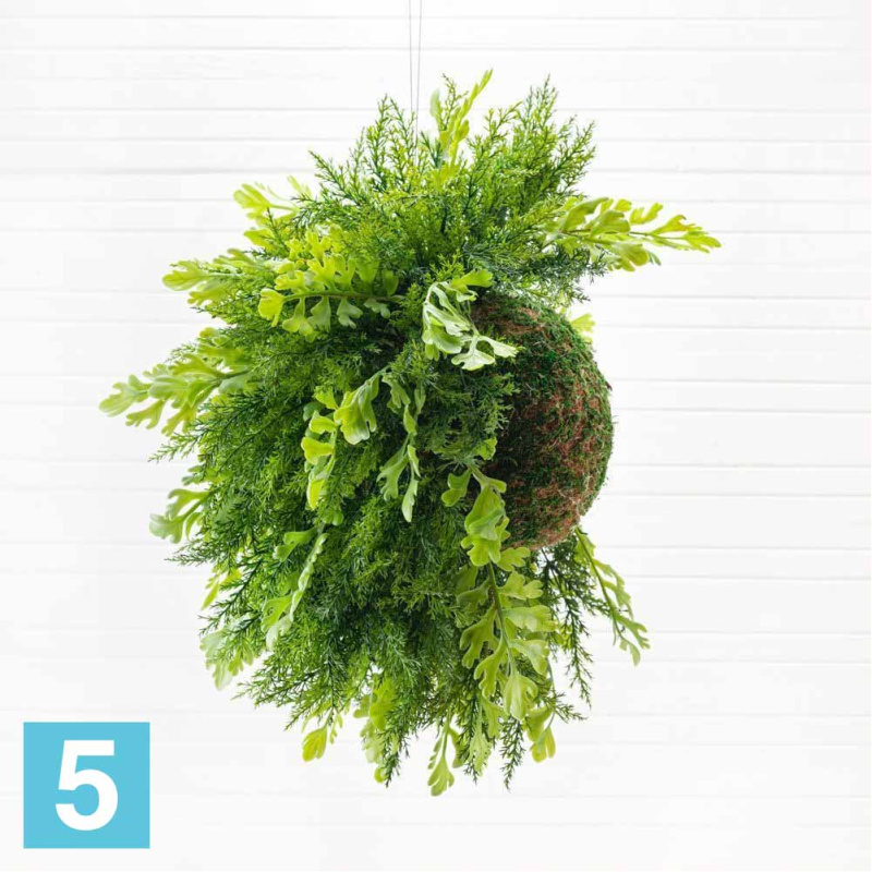 Кокедама искусственная Alseed, d-20 см. "Зелень" без амп.растен.