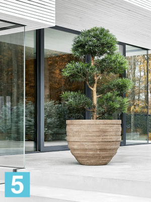 Кашпо Polystone coated junar couple, каменное d-70 h-56 см