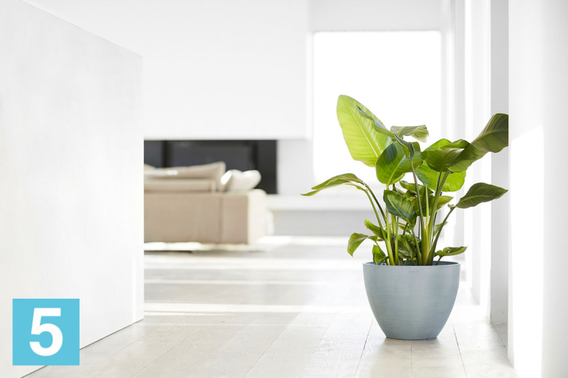 Напольное кашпо Ecopots Antwerp, серо-голубое 40-d, 30-h