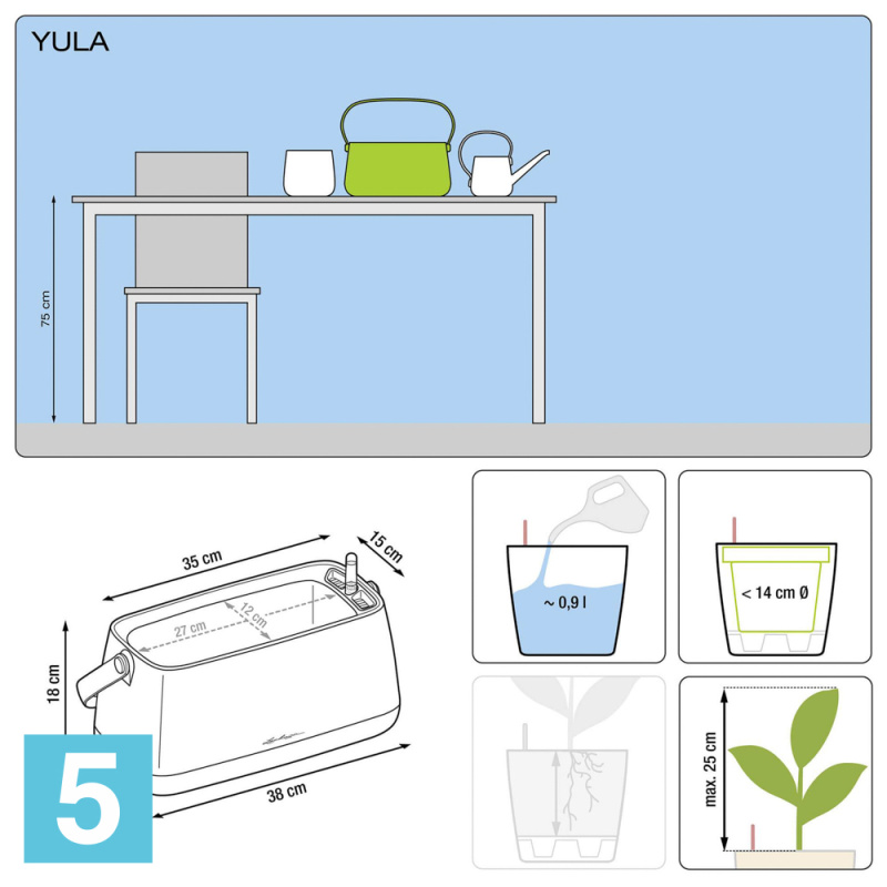 Lechuza Yula кашпо, белое/розовое 17-l, 17-w, 15-h