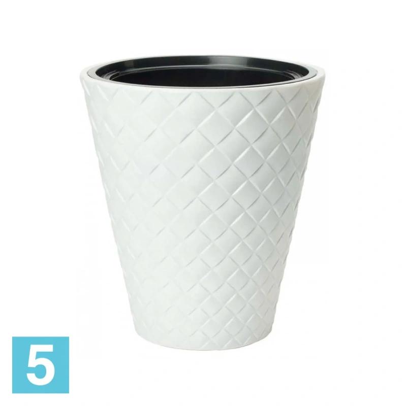 Кашпо FORM-PLASTIC Makata, белое 40-d, 45,7-h