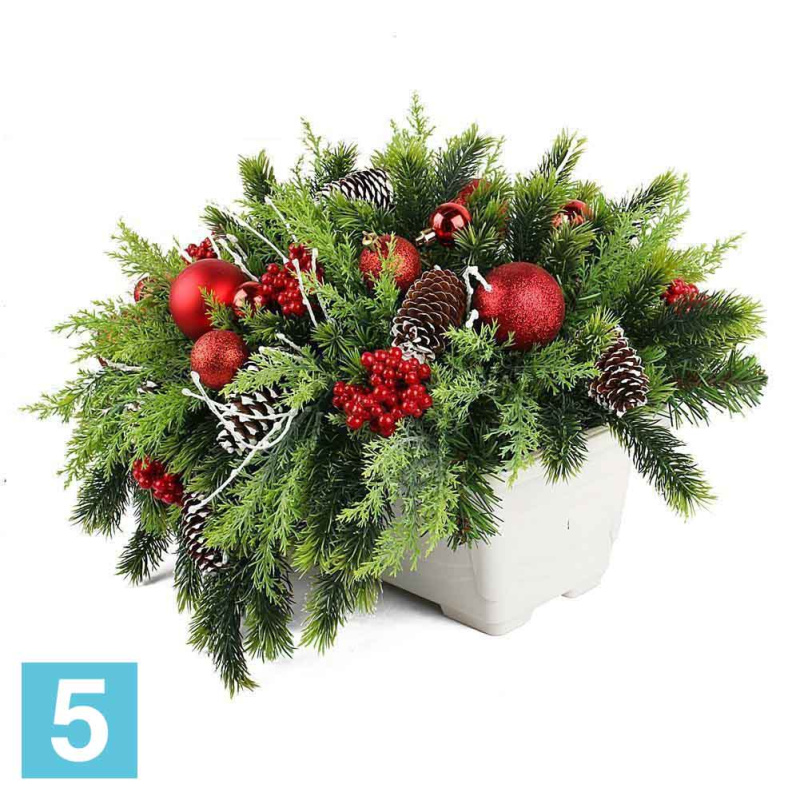 Ель в балконном ящике 40 см. искусственная Alseed, h-35 см.