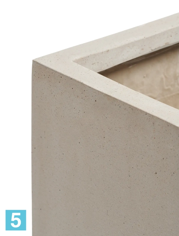 Кашпо TREEZ Effectory Beton Куб, белый песок 60-l, 60-w, 60-h